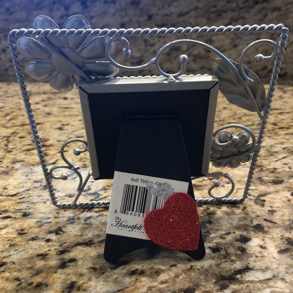 Pretty 6X6 Metal Floral Design Frame for “Mom” - Picture 6 of 7